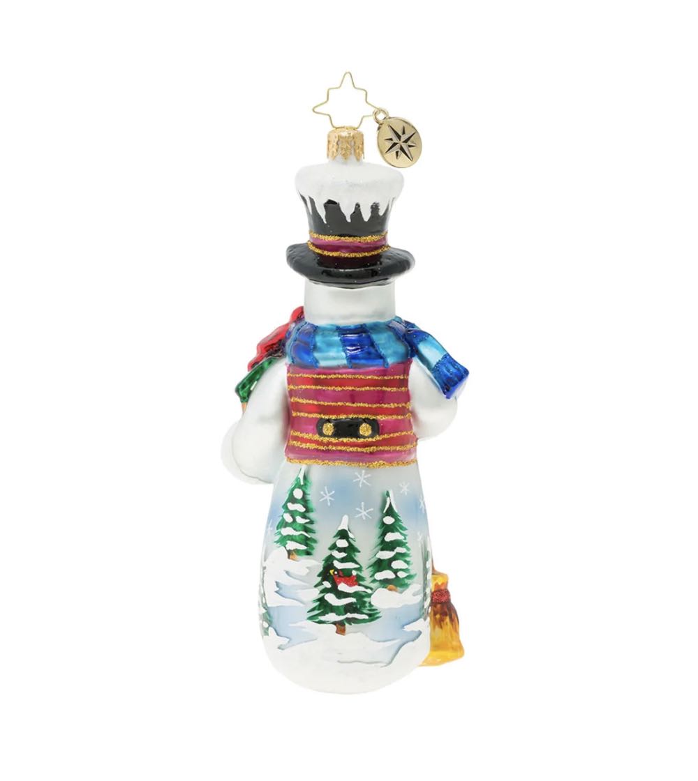 Snowy Cardinal Nest Snowman & Birdhouse  (Snowman) ornament collectible - Main Image 2