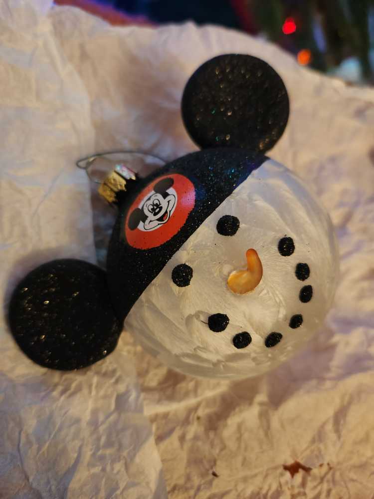 WDW Micket Mouse Club Snowman Ball  ornament collectible - Main Image 1