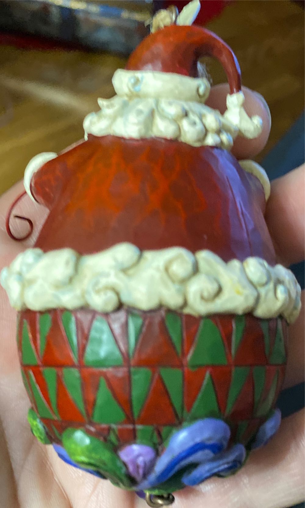 Jim Shore Heartwood Roly Poly Santa w/ String of Bells Ornament 4014457  ornament collectible - Main Image 2