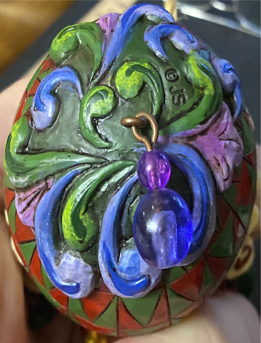 Jim Shore Heartwood Roly Poly Santa w/ String of Bells Ornament 4014457  ornament collectible - Main Image 3