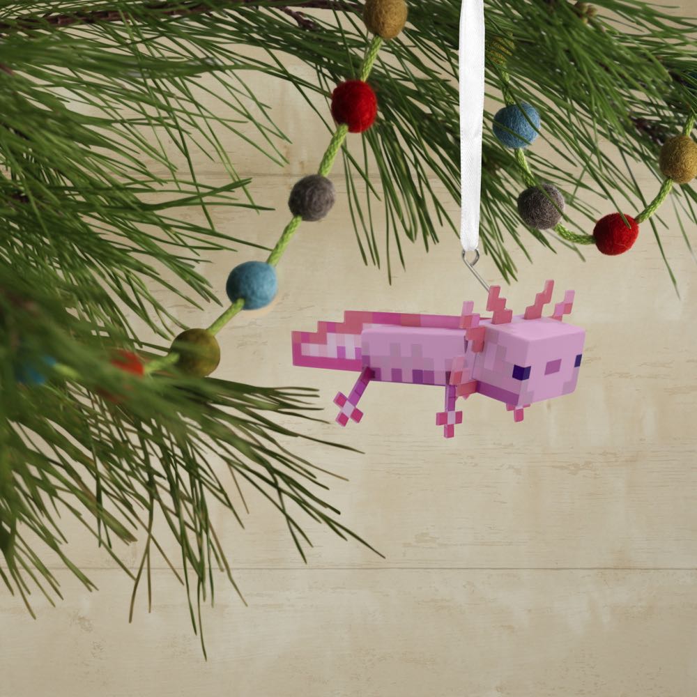 Hallmark Minecraft Axolotl Christmas Ornament - Red Box Hanging Ornaments (Minecraft) ornament collectible [Barcode 763795776177] - Main Image 2