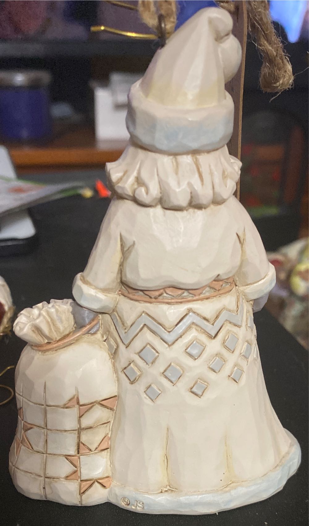 White Woodland Santa With Toybag  (White Woodland) ornament collectible [Barcode 028399263288] - Main Image 2