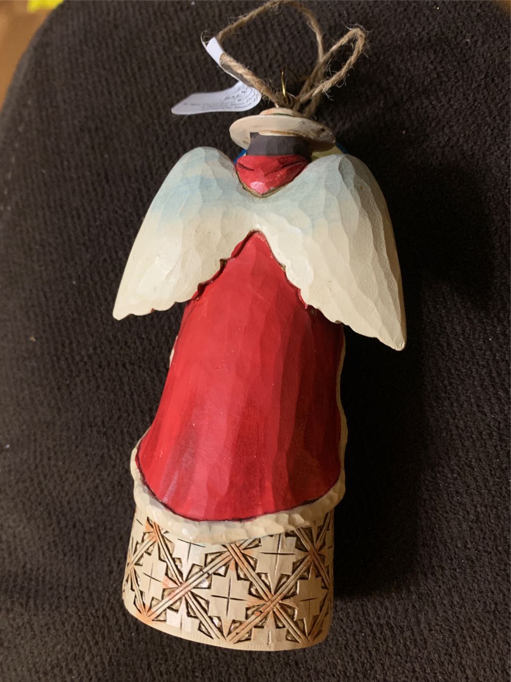 Angel with hat holding basket with boxwood 4041135 - Williamsburg (Angel) ornament collectible - Main Image 2