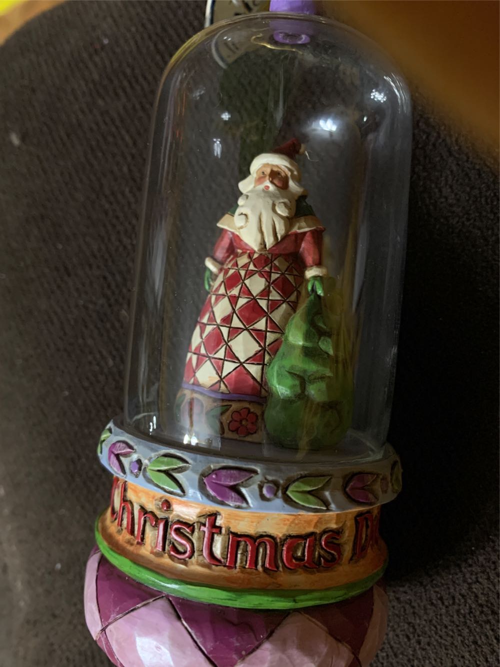 Jim Shore Christmas Day Santa In Glass Globe  ornament collectible - Main Image 1