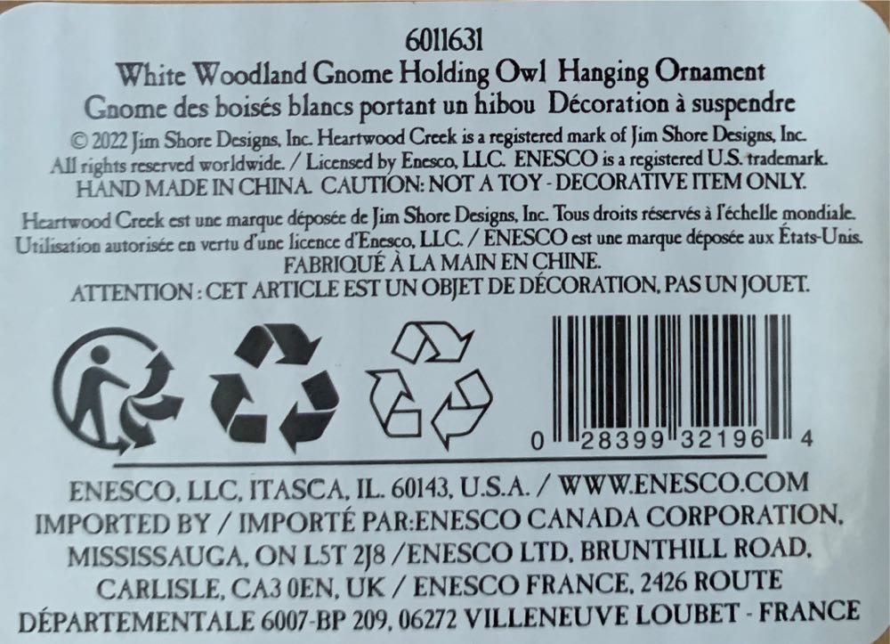 Woodland Gnome Ornament - Gnome ornament collectible [Barcode 028399321964] - Main Image 4