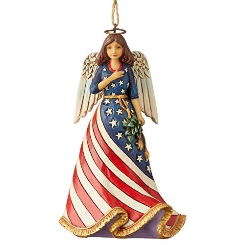 Enesco Jim Shore Heartwood Creek Patriotic Angel Hanging Ornament 4.75 Inch Multicolor  ornament collectible [Barcode 028399134922] - Main Image 1