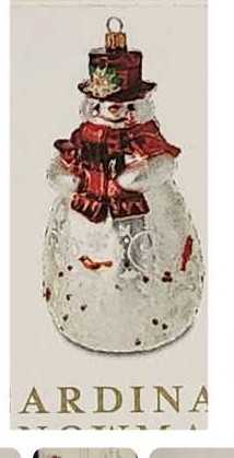 Cardinal Snowman 2018 Heritage Collection - Hallmark Heritage Collection (Snowman) ornament collectible [Barcode 763795322817] - Main Image 2