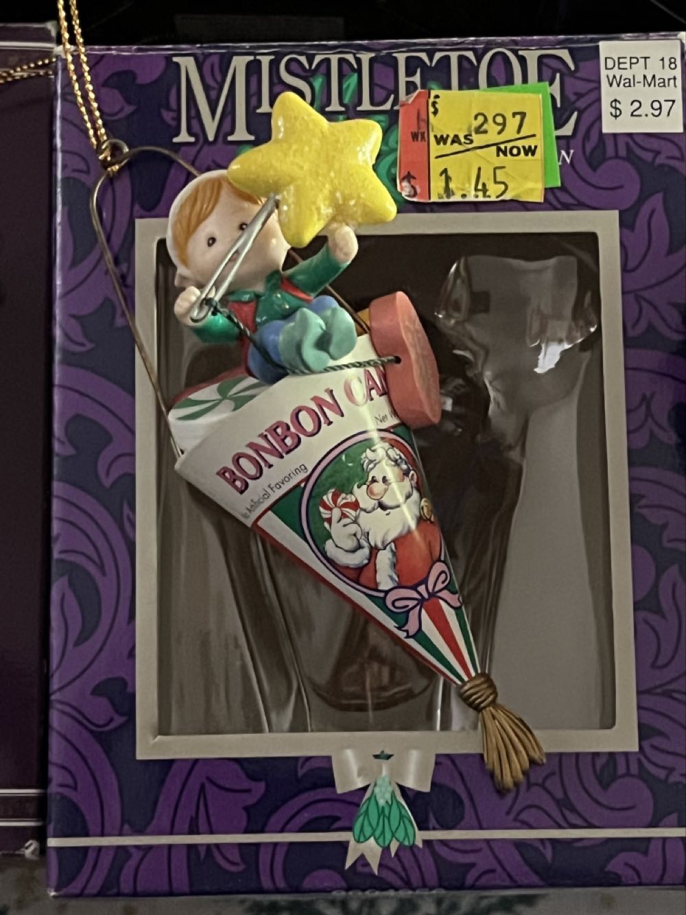 Elf With Paper Cone Of Candy  (Mistletoe Magic) ornament collectible [Barcode 097013649562] - Main Image 1