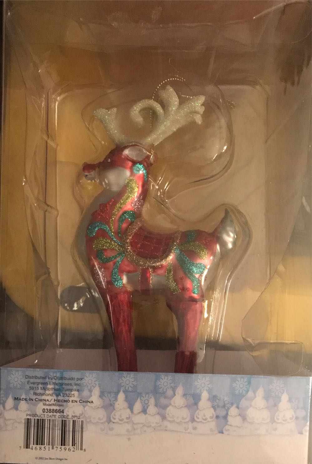 Jim Shore Dashaway Blown Glass Reindeer  ornament collectible [Barcode 746851759628] - Main Image 2