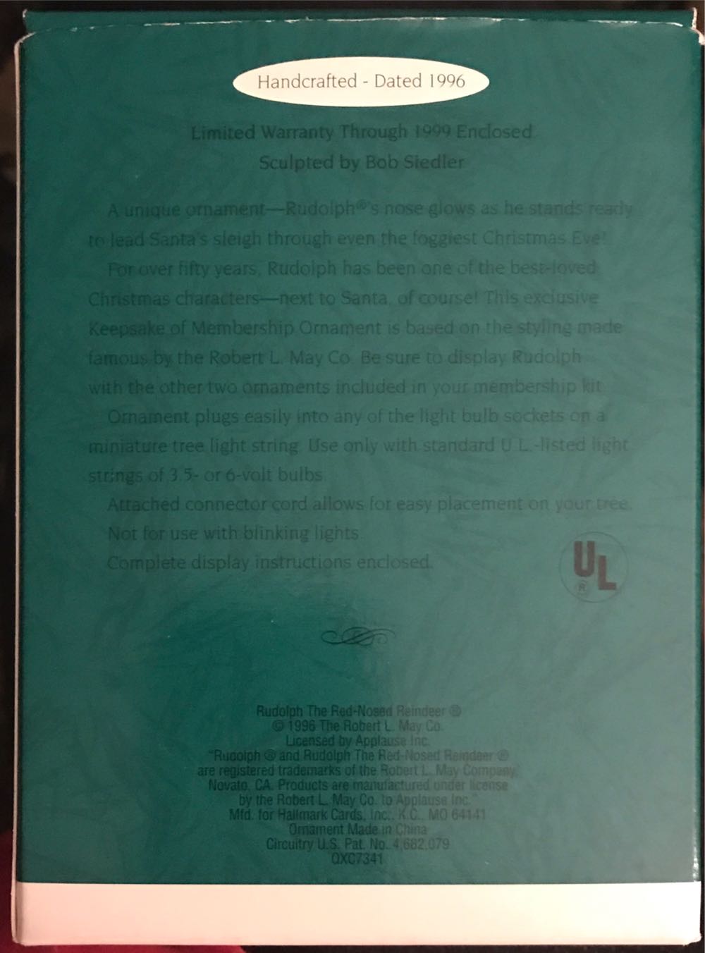 Rudolph The Red-nosed Reindeer 1996 Club Membership - Club Membership (Magic) ornament collectible - Main Image 2