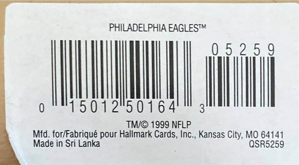 Philadelphia Eagles Ornament Hallmark Chipmunk Football Nfl Tammy Haddix.  ornament collectible [Barcode 015012501643] - Main Image 2