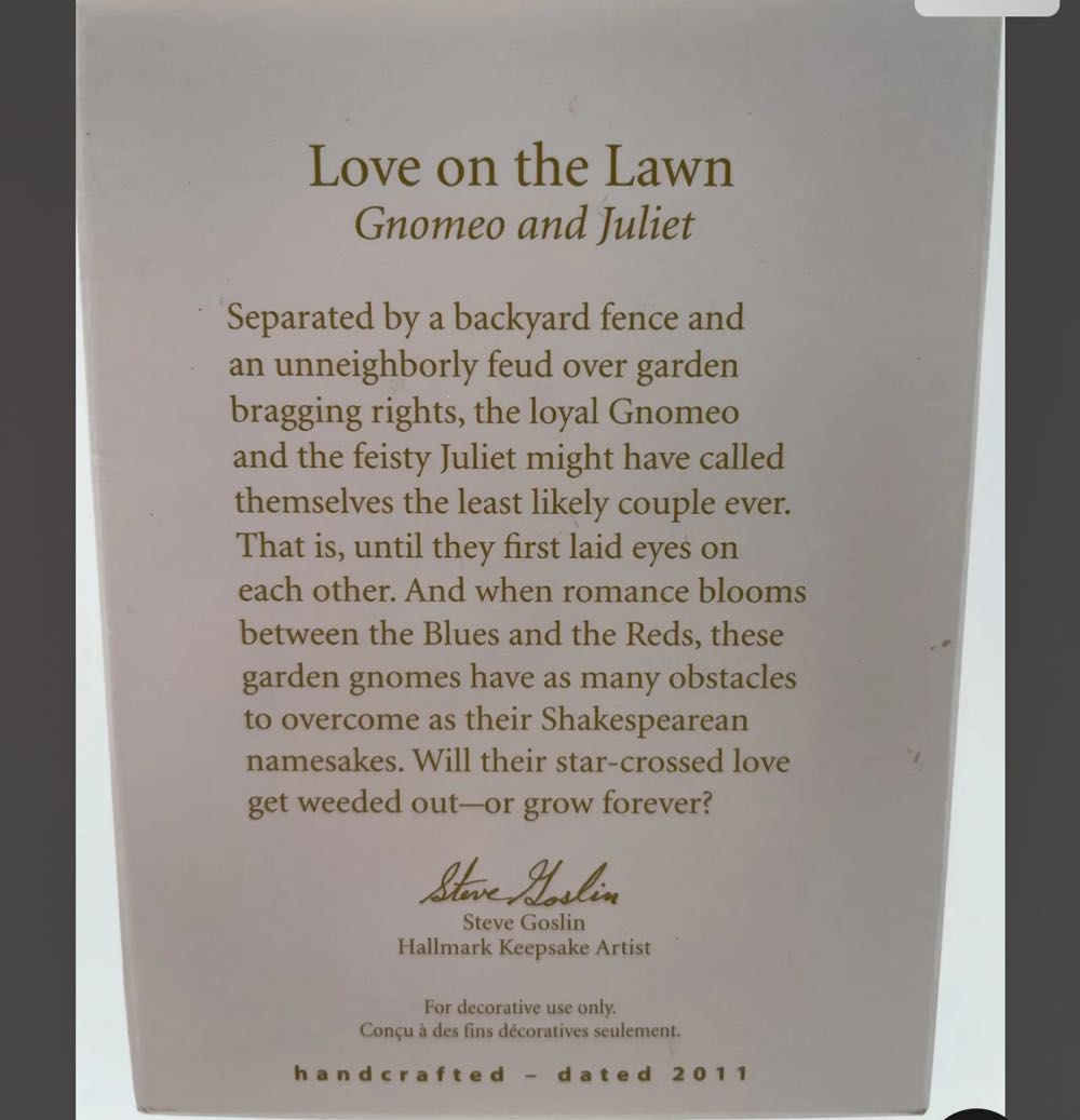 Disney Gnomeo & Juliet Love On The Lawn - Gnomeo and Juliet ornament collectible - Main Image 4
