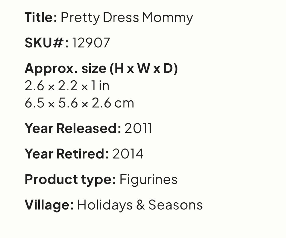 Pretty Dress Mommy #12907 - Figurines (Figurines) ornament collectible [Barcode 728162129079] - Main Image 2