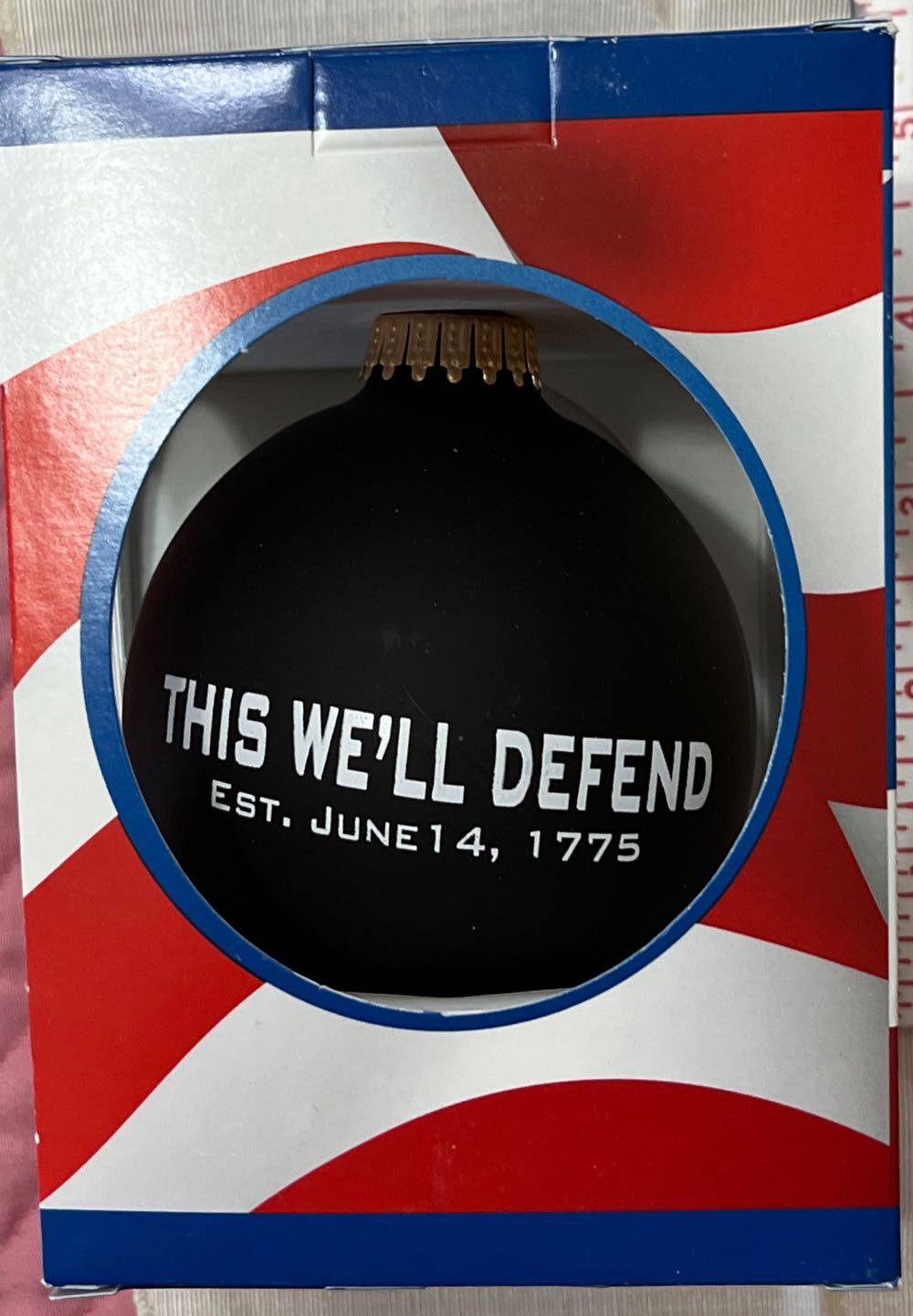 3 1 4” Military Glass Ornament With Military Seal And Established Date  ornament collectible [Barcode 024762919103] - Main Image 2