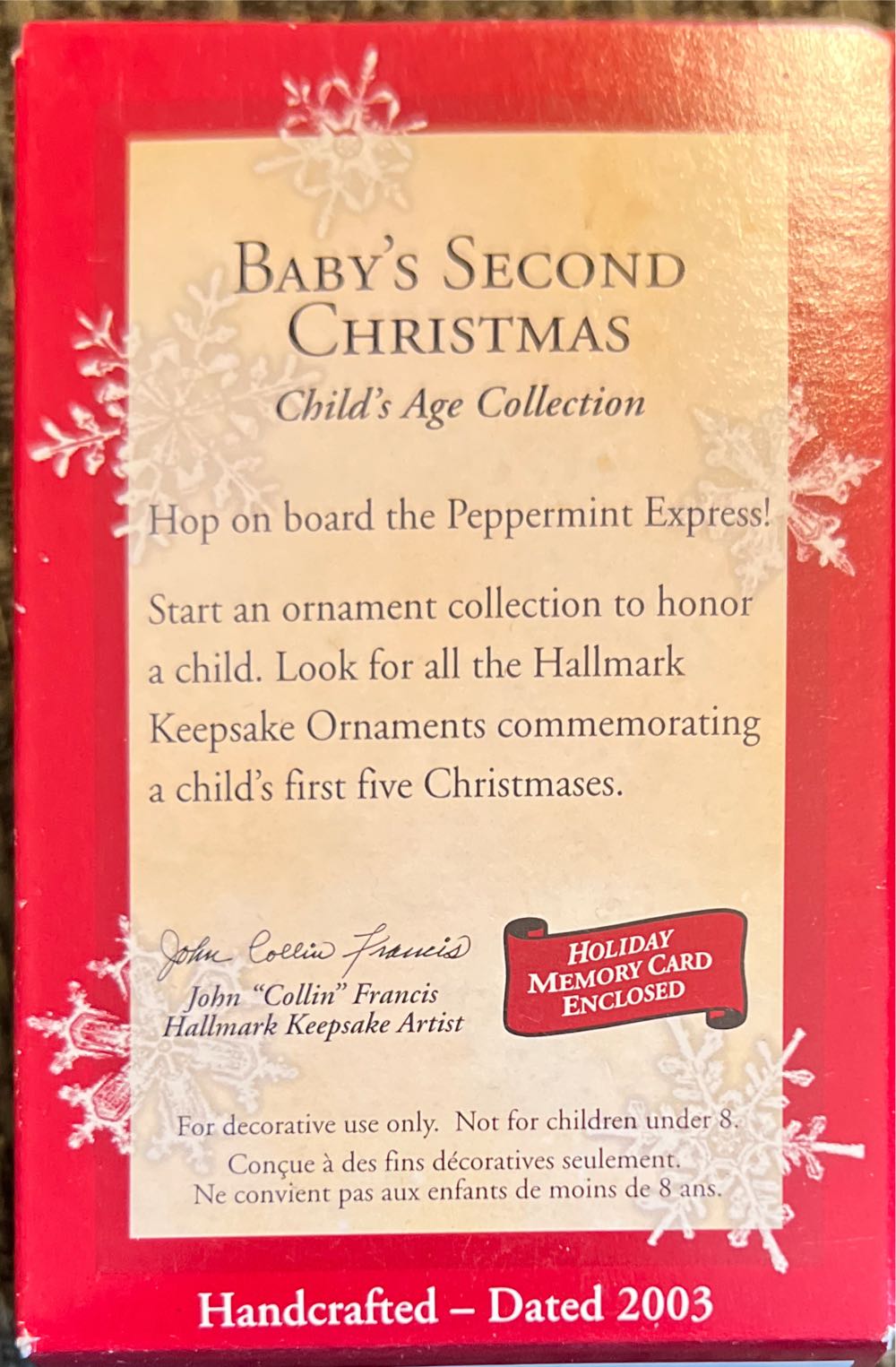 Child’s Second Christmas - Child’s Age Collection ornament collectible [Barcode 015012727838] - Main Image 2