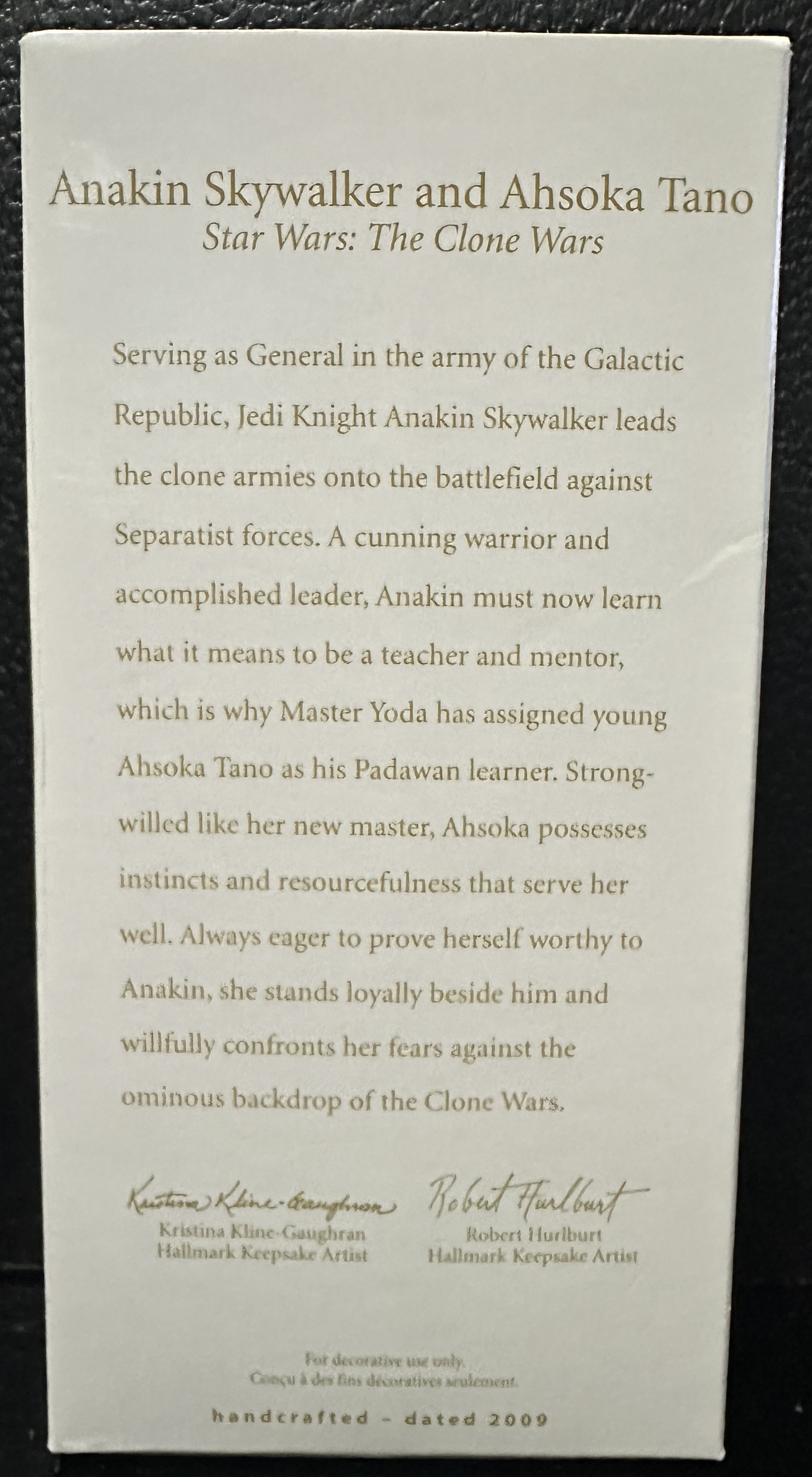 Anakin Skywalker and Ahsoka Tano - Star Wars (Hallmark Keepsake) ornament collectible [Barcode 795902096342] - Main Image 2