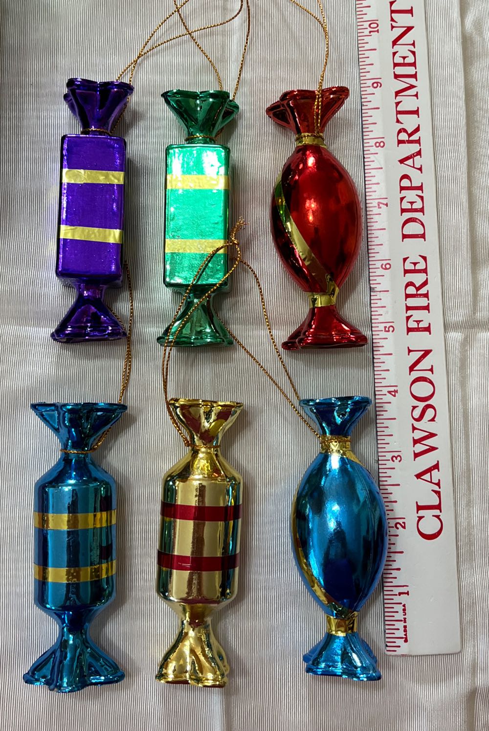 Set of 6 Wrapped Candy Ornaments  ornament collectible - Main Image 3