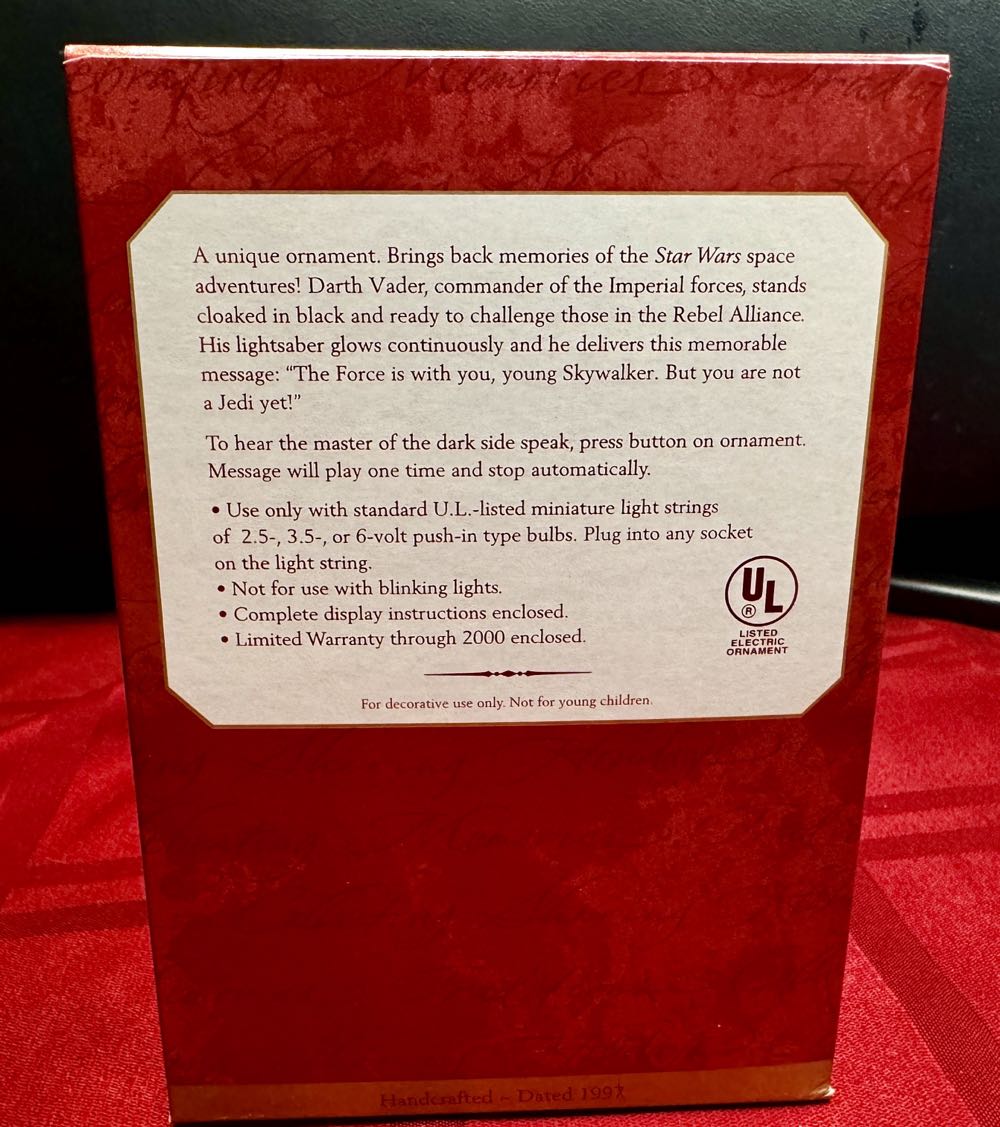 Star Wars- Darth Vader 1997 - Star Wars (Collection) ornament collectible [Barcode 015012366006] - Main Image 3