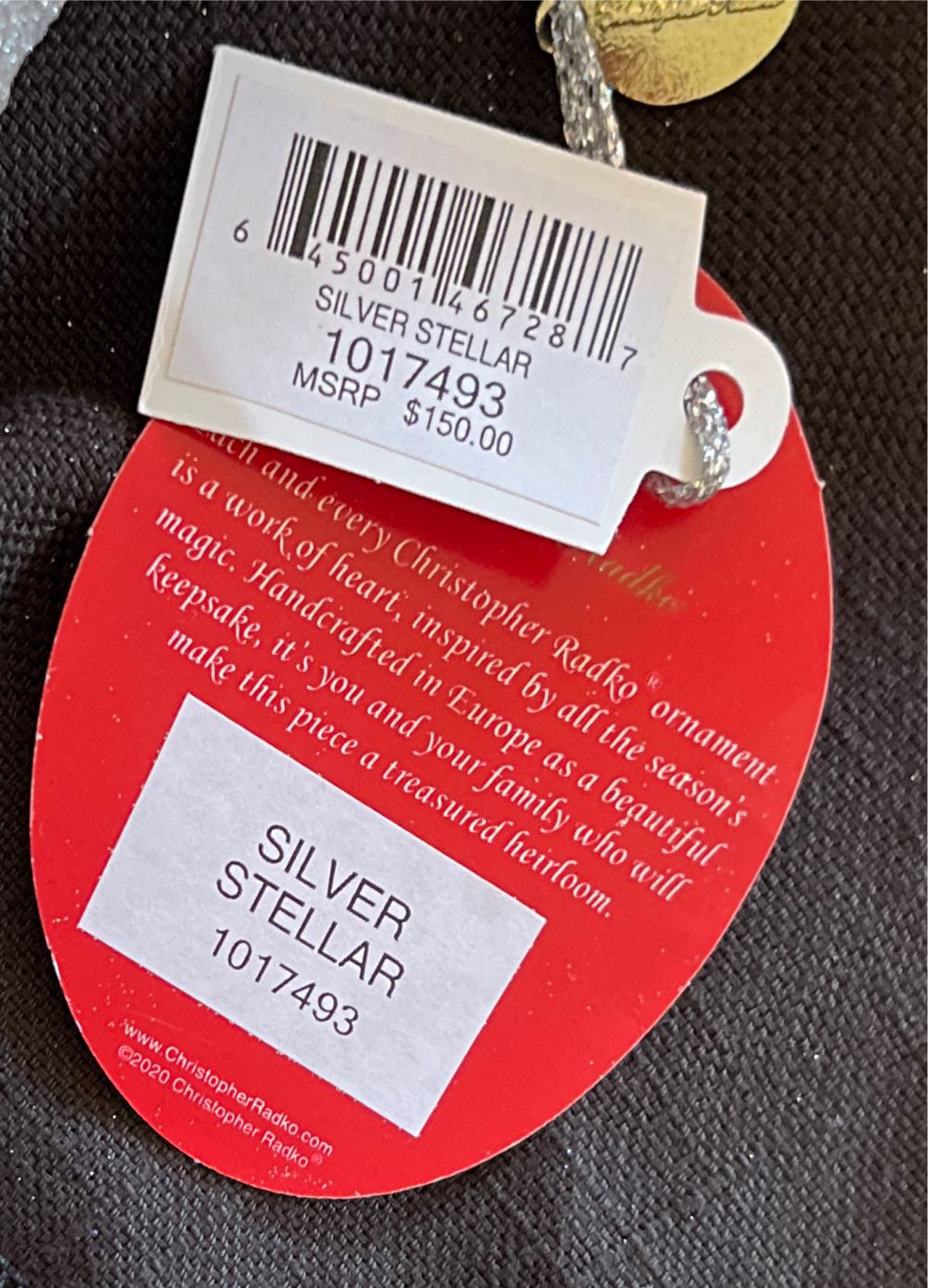 Silver Stellar  ornament collectible [Barcode 645001467287] - Main Image 2