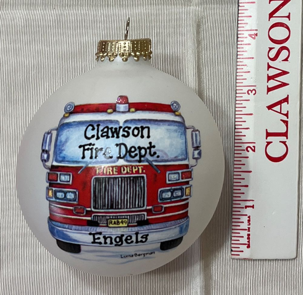 Clawson Fire Dept Ball  ornament collectible - Main Image 1