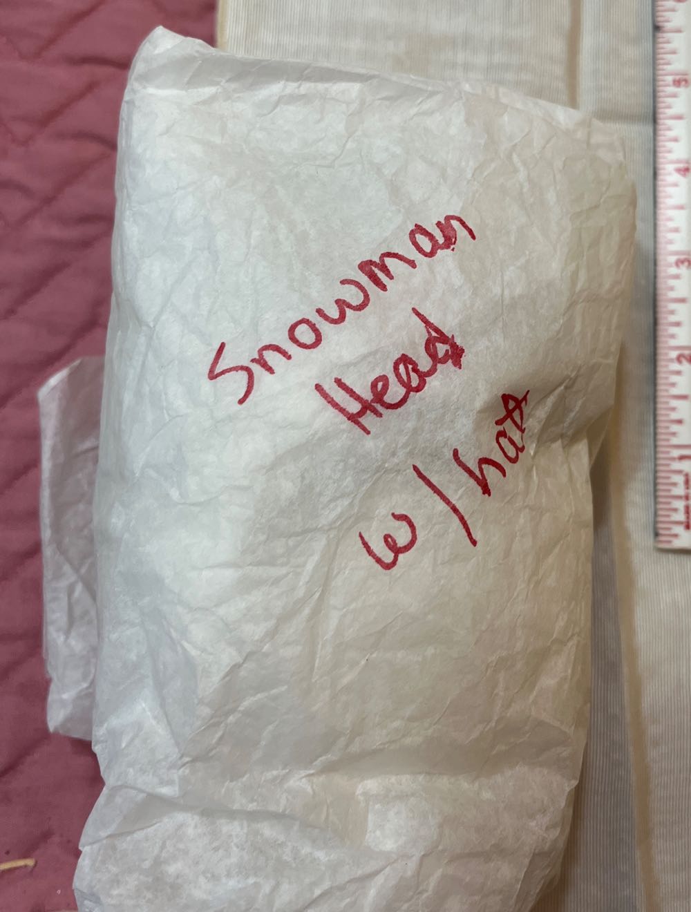 Snowman Head with Hat  ornament collectible - Main Image 2