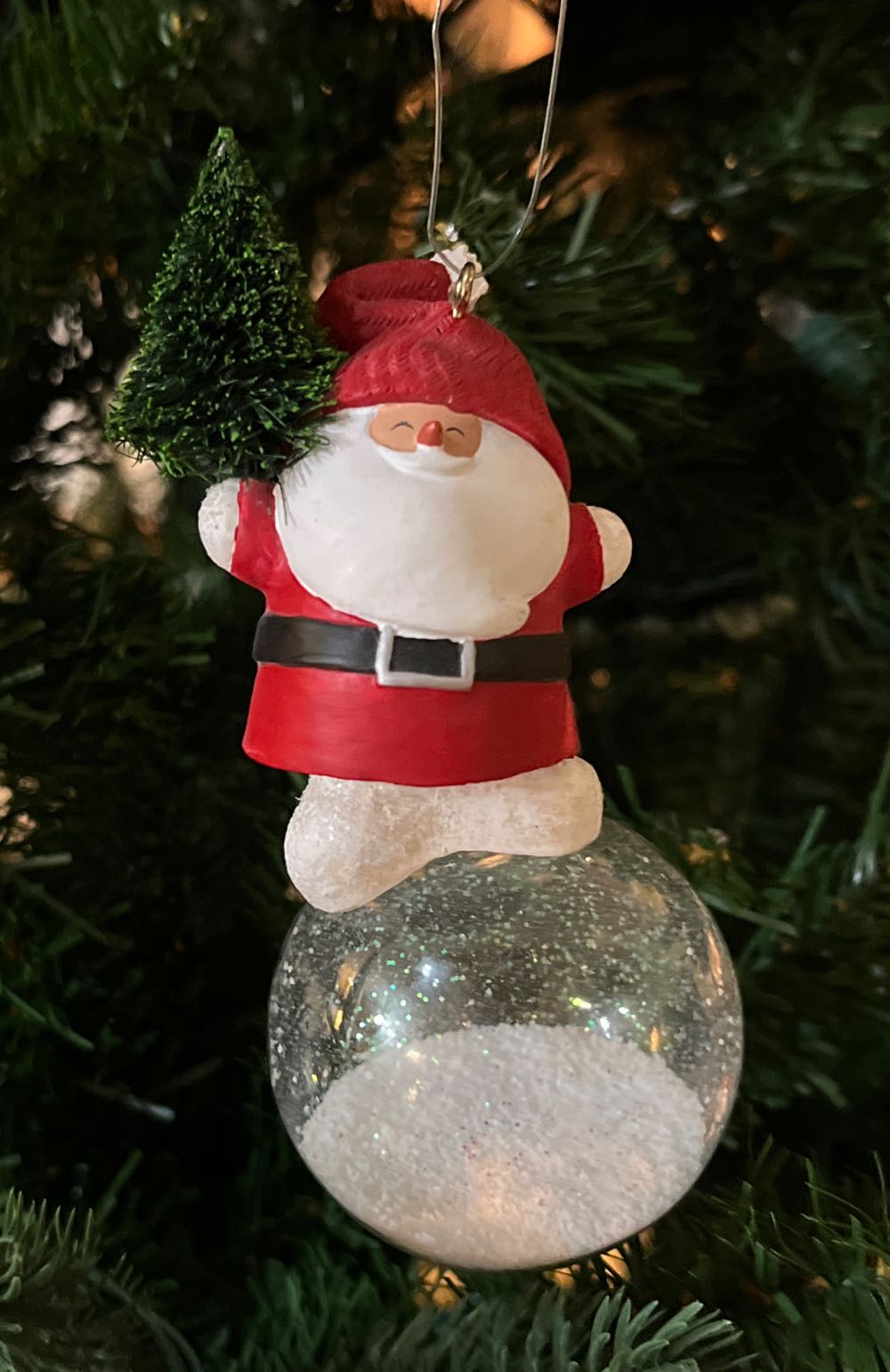 Santa w/ Snowglobe  ornament collectible - Main Image 1