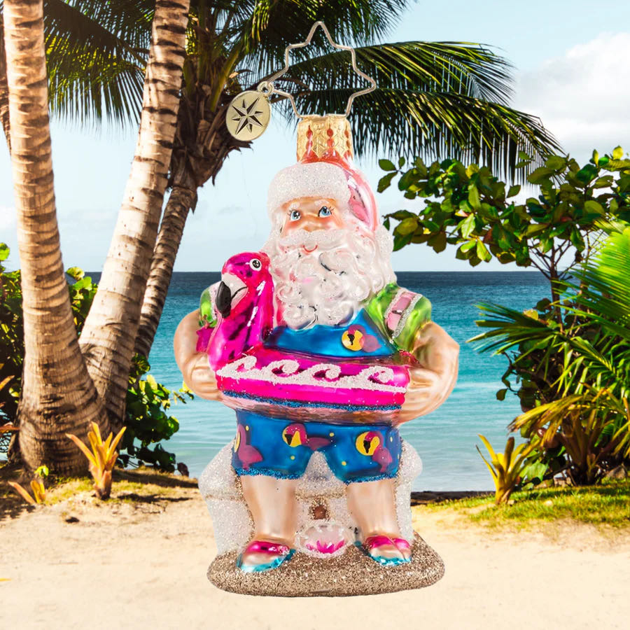 Out Of Office Santa Gem  (Beach) ornament collectible - Main Image 3