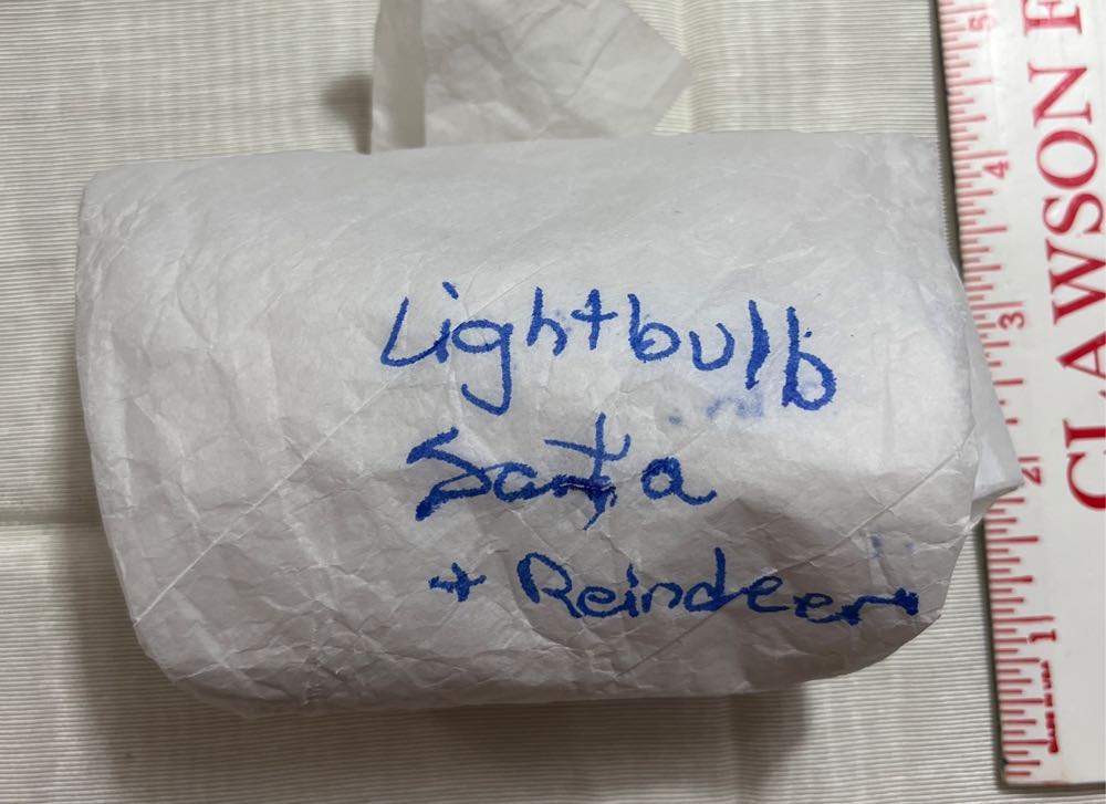 Light Bulb Santa  ornament collectible - Main Image 2