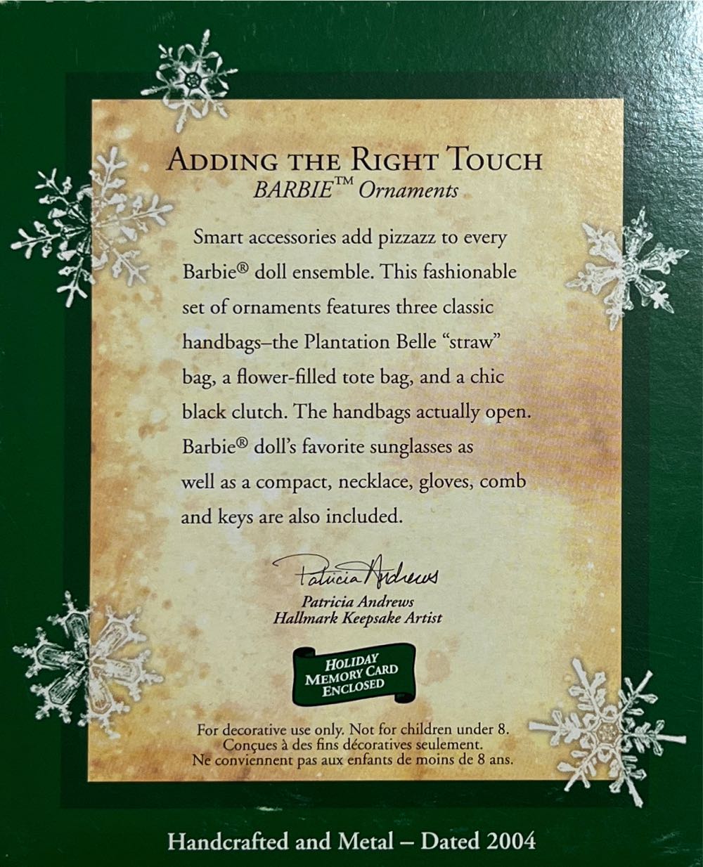 Barbie Adding the Right Touch Set Of 9 Ornaments  - Barbie Ornaments (Barbie) ornament collectible [Barcode 015012815849] - Main Image 2