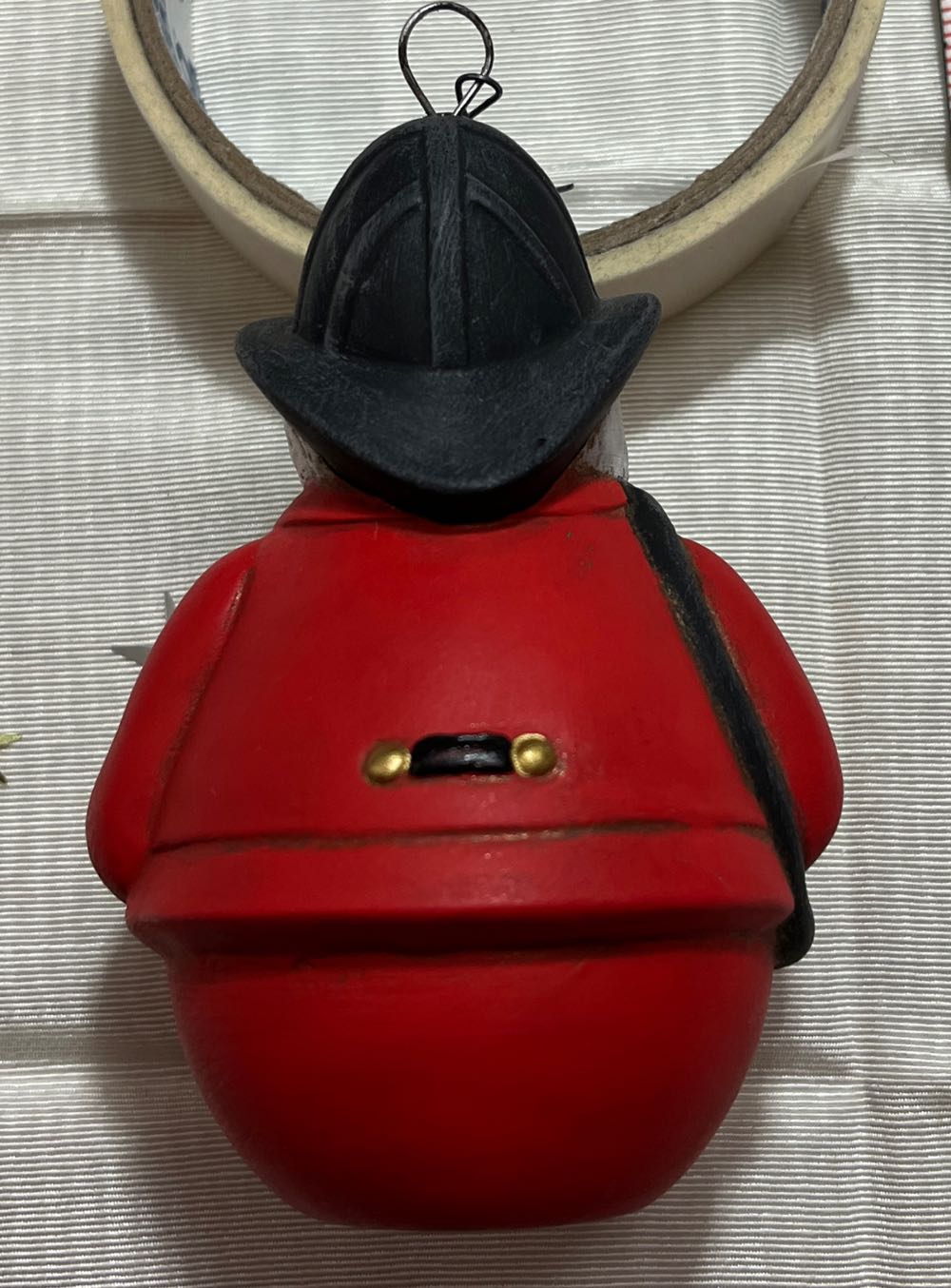 Ceramic Santa Firefighter  ornament collectible - Main Image 3