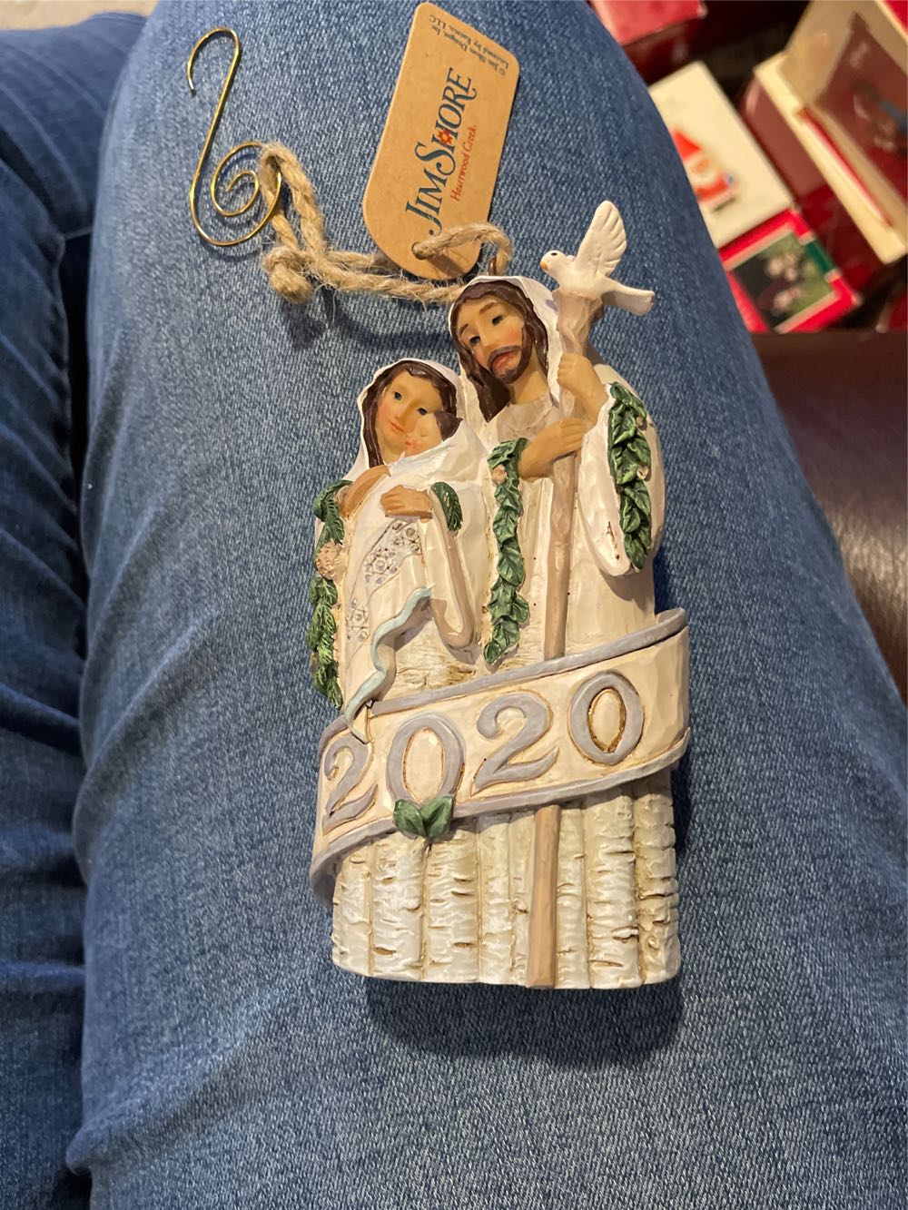 White Woodland Holy Family  ornament collectible - Main Image 2