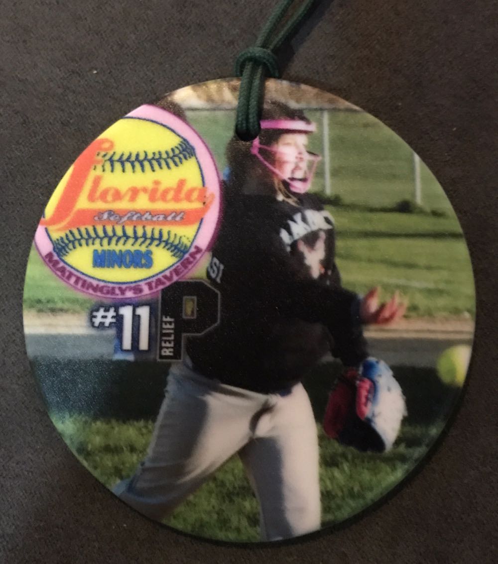 Personalized SBPhoto “Julia #11, Pitching Debut 04.27.22” - OrnamentShop (Personalized Softball Photo Ornament) ornament collectible - Main Image 2