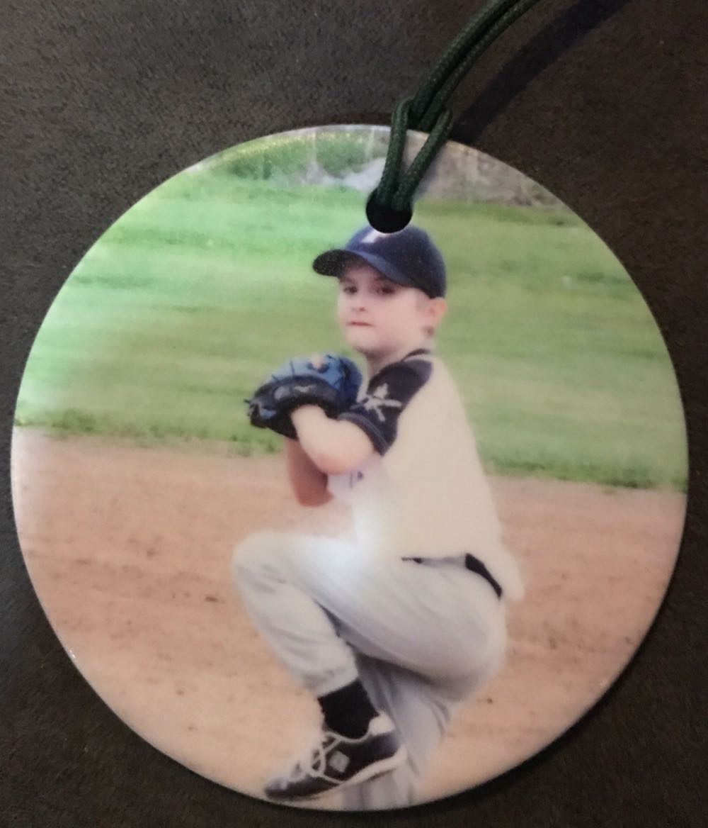 Personalized LLPhoto “Brandon #3, 1st Career WIN as a Pitcher (05.05.22)” - OrnamentShop (Personalized Little League Photo Ornament) ornament collectible - Main Image 2