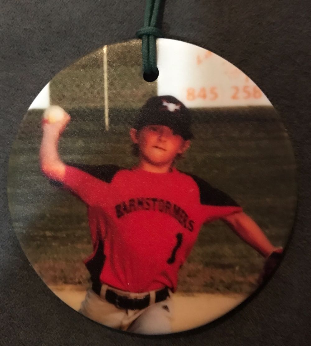 Personalized LLPhoto “Brandon #1, 1st Win As A Barnstormer (07.12.22)” - OrnamentShop (Personalized Little League Photo Ornament) ornament collectible - Main Image 2