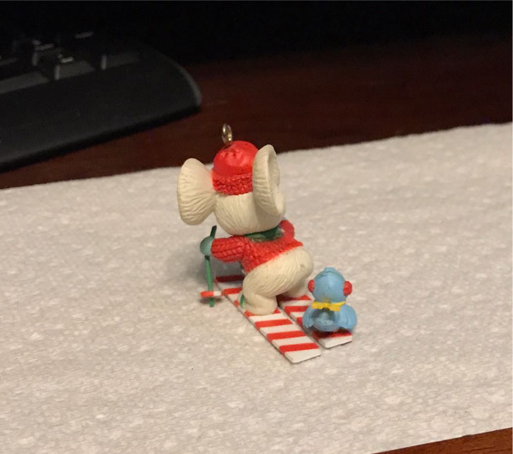 Skiing Mouse & Bluebird  ornament collectible - Main Image 2