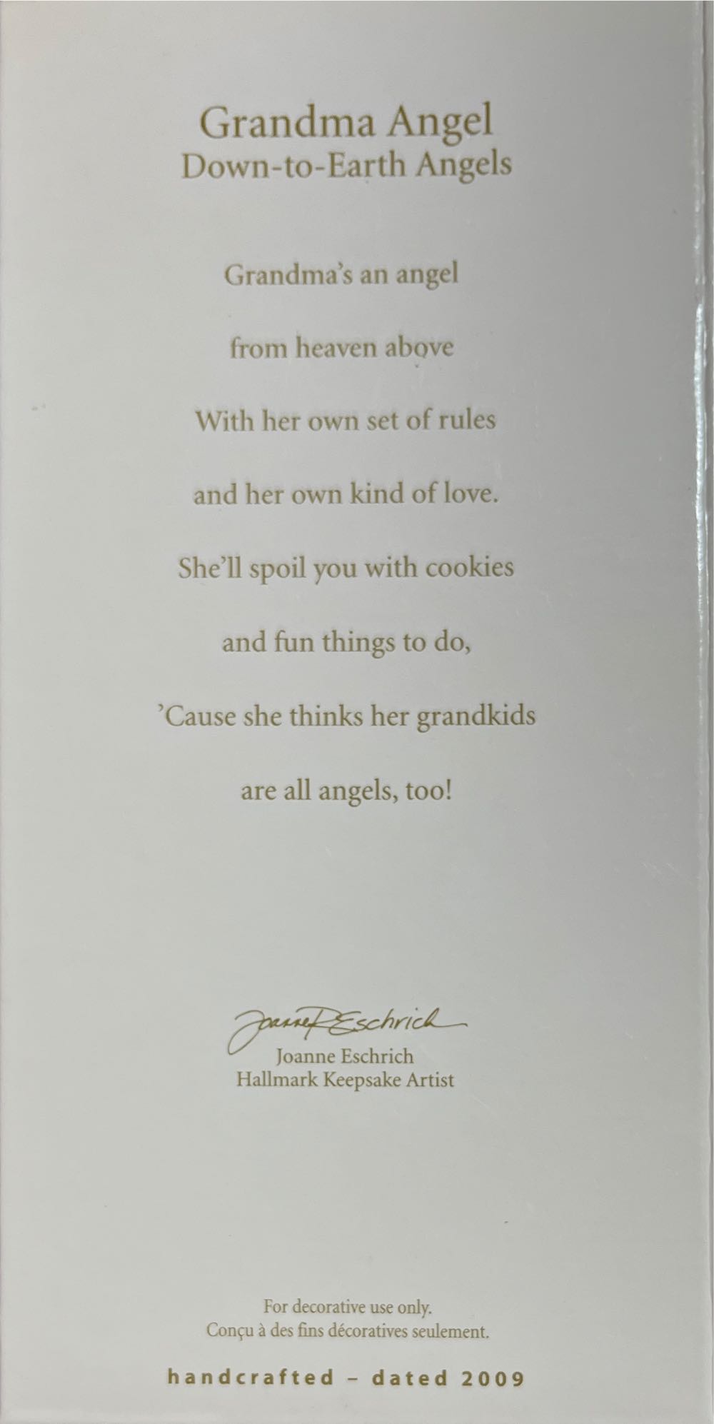 Grandma Angel - Down To Earth Angels ornament collectible [Barcode 795902079192] - Main Image 2