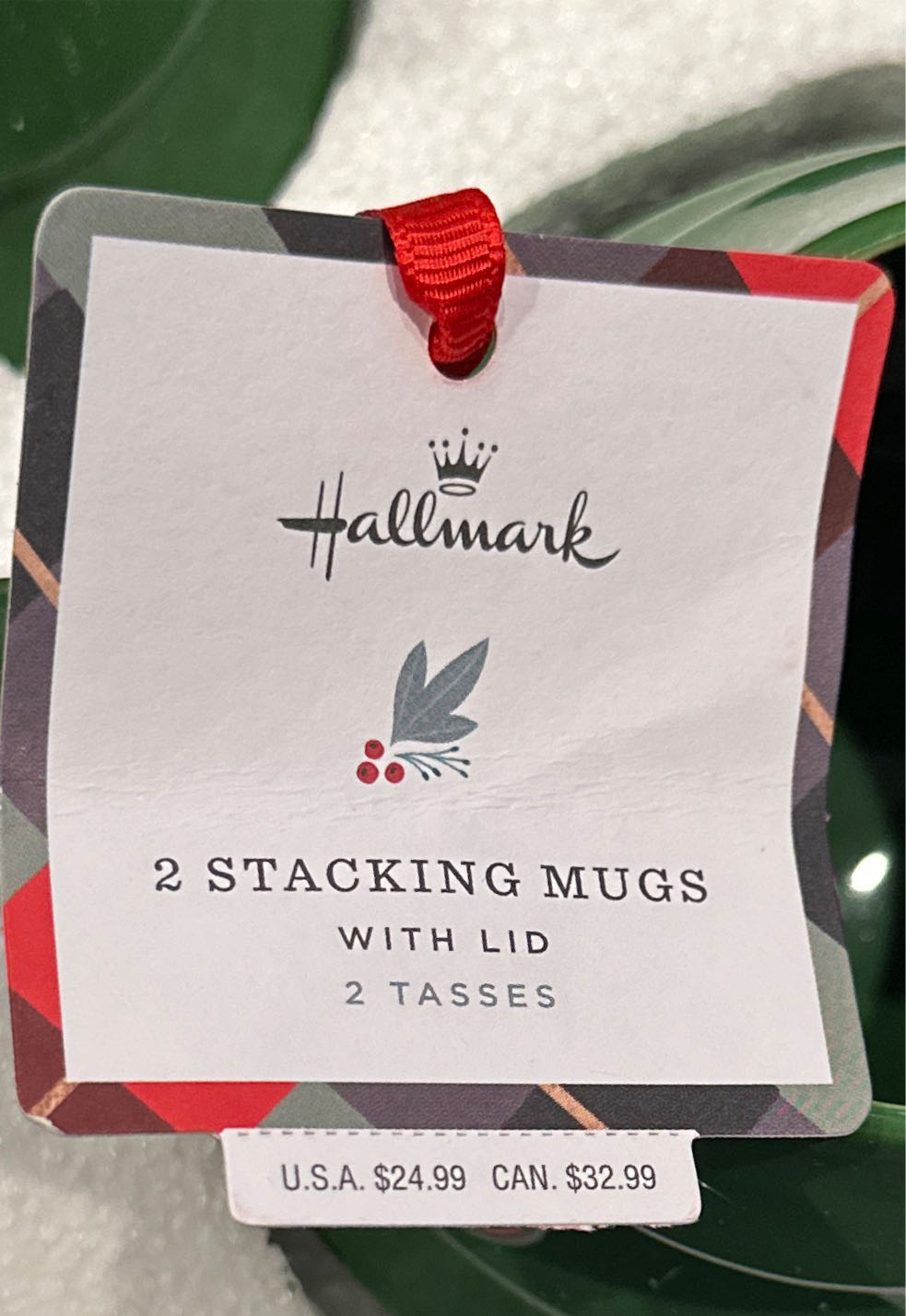 2 Stacking Mugs With Lids - Gift (Hot Chocolate) ornament collectible [Barcode 763795799565] - Main Image 3