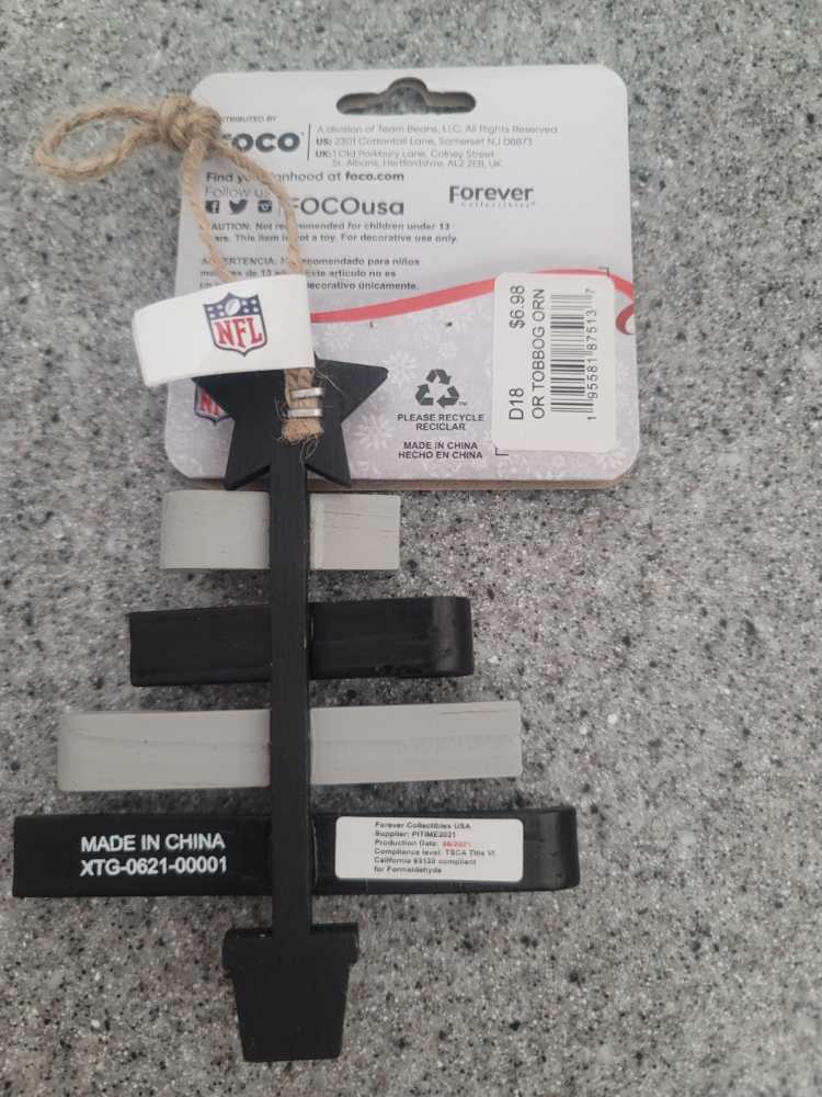 NFL Raiders Toboggan Ornament   (NFL Collection) ornament collectible - Main Image 2