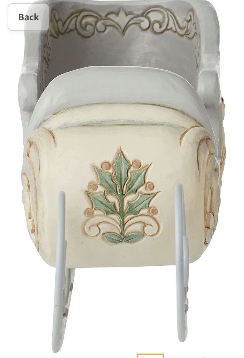 White Woodland Centerpiece Sleigh With Deer Scene  (White Woodland) ornament collectible - Main Image 3