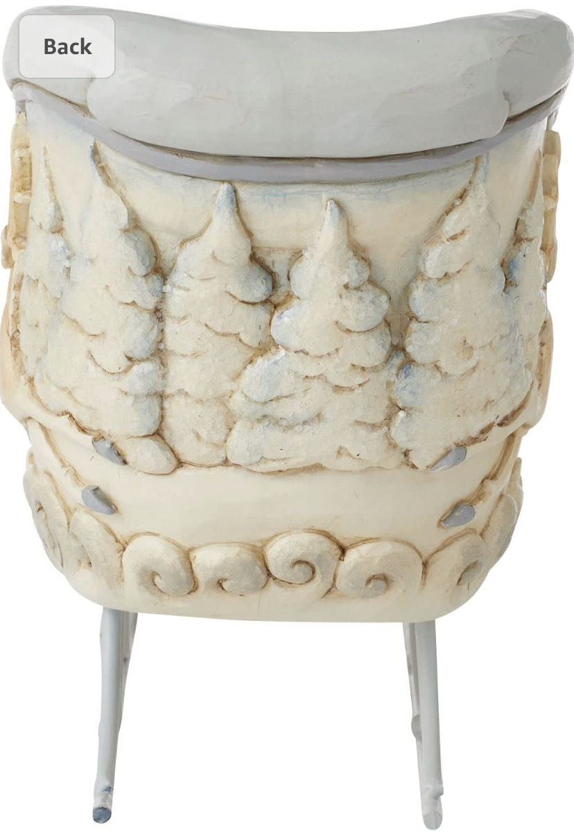 White Woodland Centerpiece Sleigh With Deer Scene  (White Woodland) ornament collectible - Main Image 4