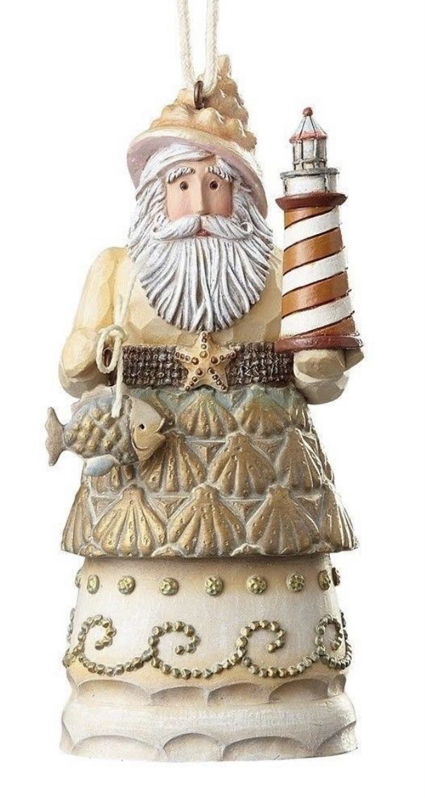 Glass Santa Set Of 3