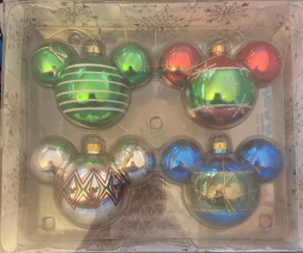 4 Glass Mickey Heads - Disney (Mickey & Friends) ornament collectible [Barcode 400008739757] - Main Image 2
