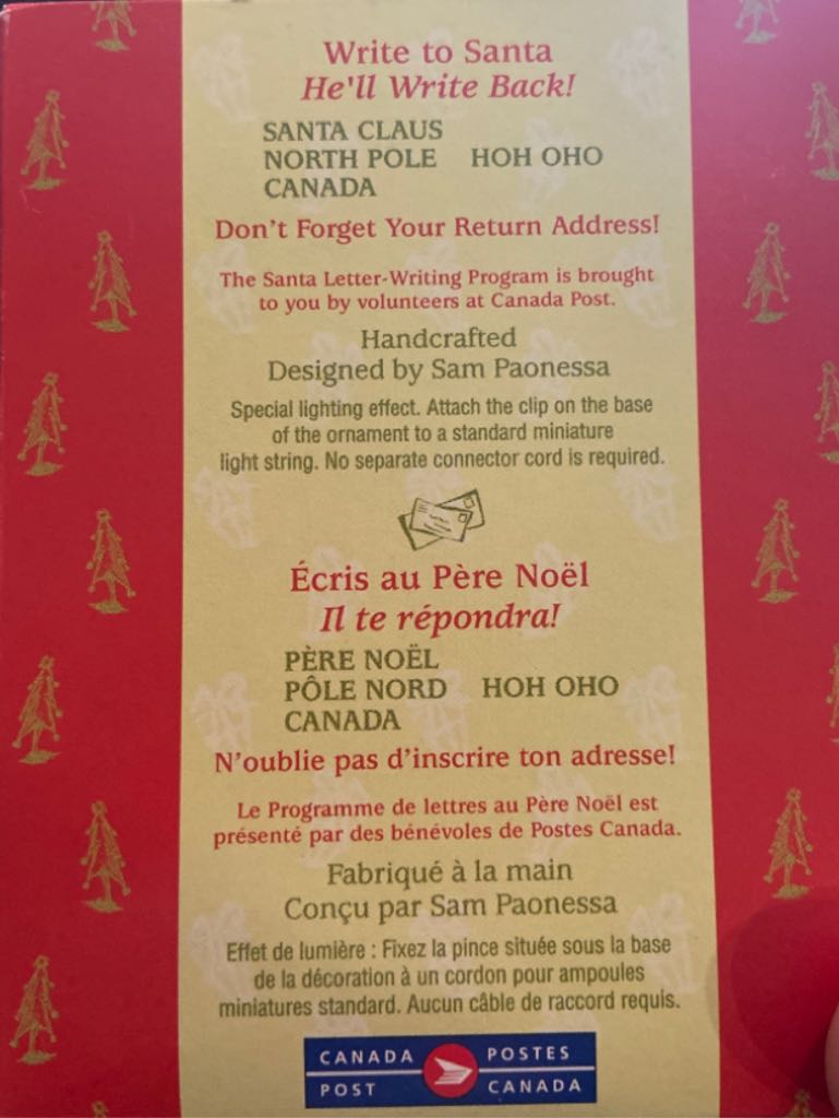 CPC 5 Santa Writes Back - Erin (Work) ornament collectible [Barcode 015012857283] - Main Image 2