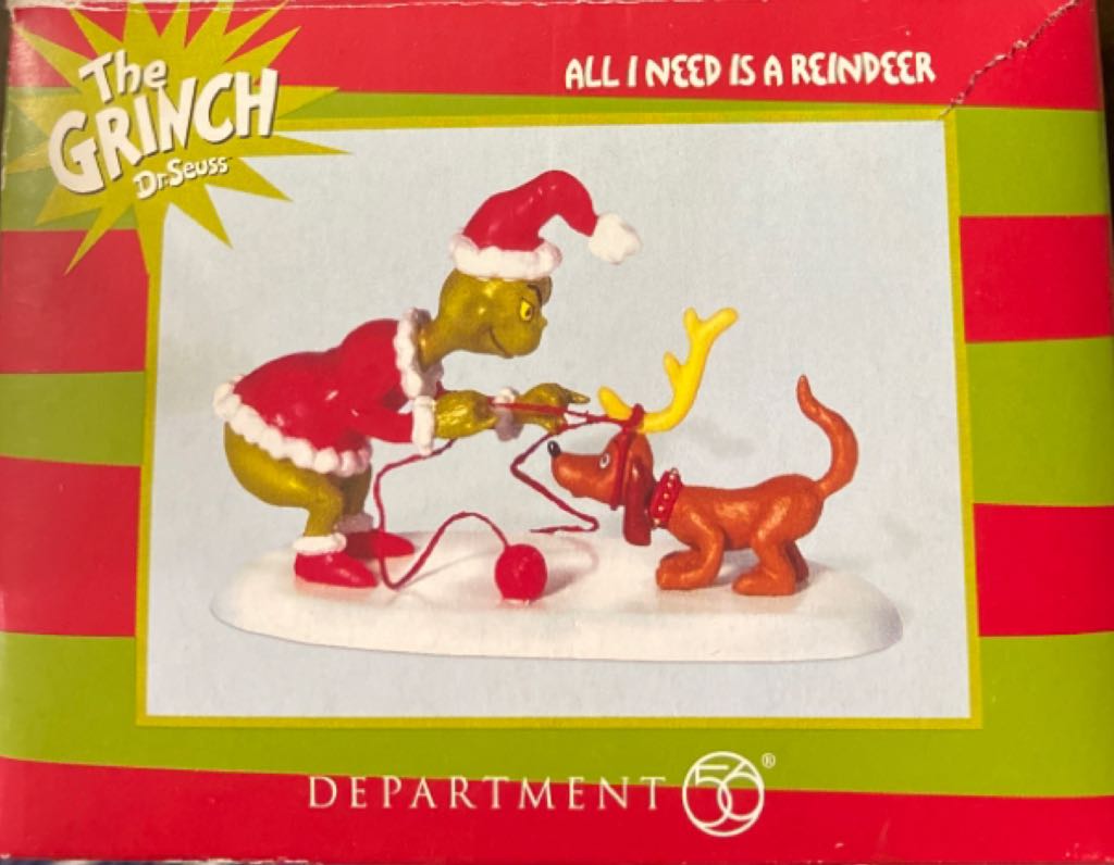 All I Need Is A Reindeer - The Grinch (Village) ornament collectible [Barcode 045544533010] - Main Image 2