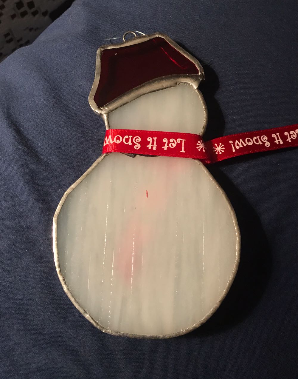 Snowman Stained Glass  ornament collectible - Main Image 2