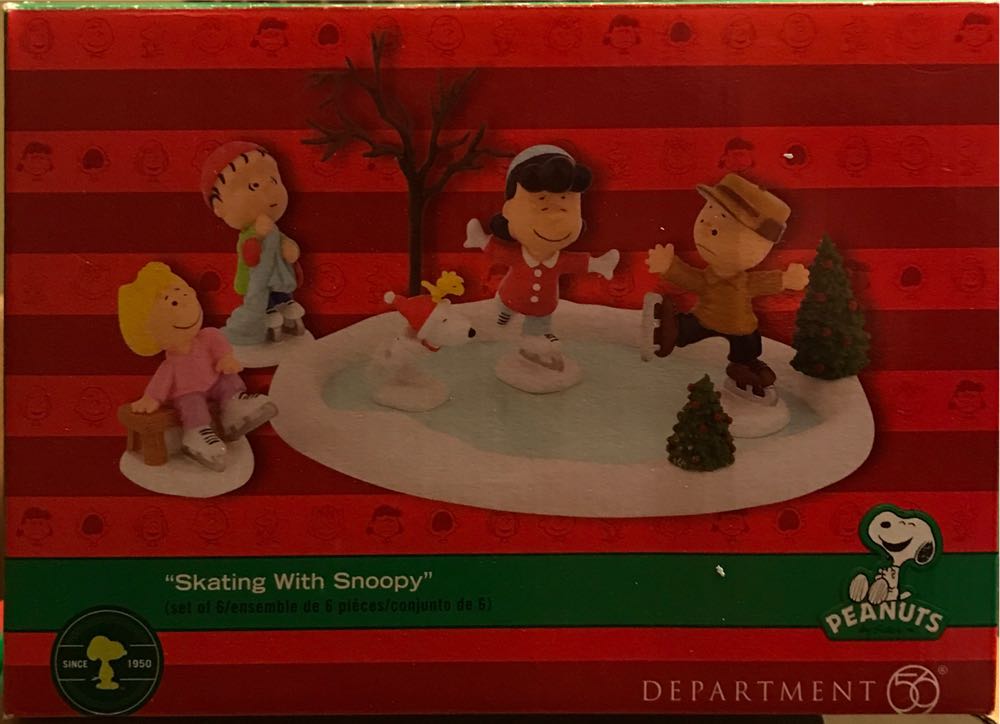 Peanuts Dept 56 Christmas Skating With Snoopy  ornament collectible [Barcode 045544620796] - Main Image 2