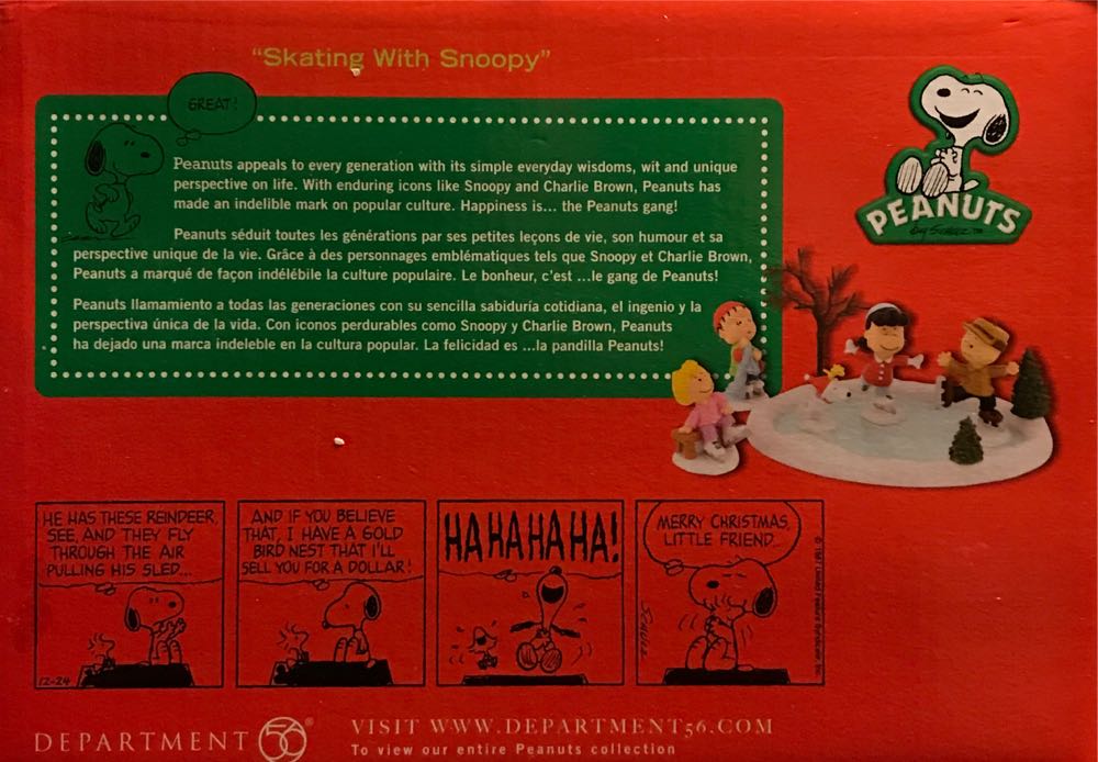 Peanuts Dept 56 Christmas Skating With Snoopy  ornament collectible [Barcode 045544620796] - Main Image 3