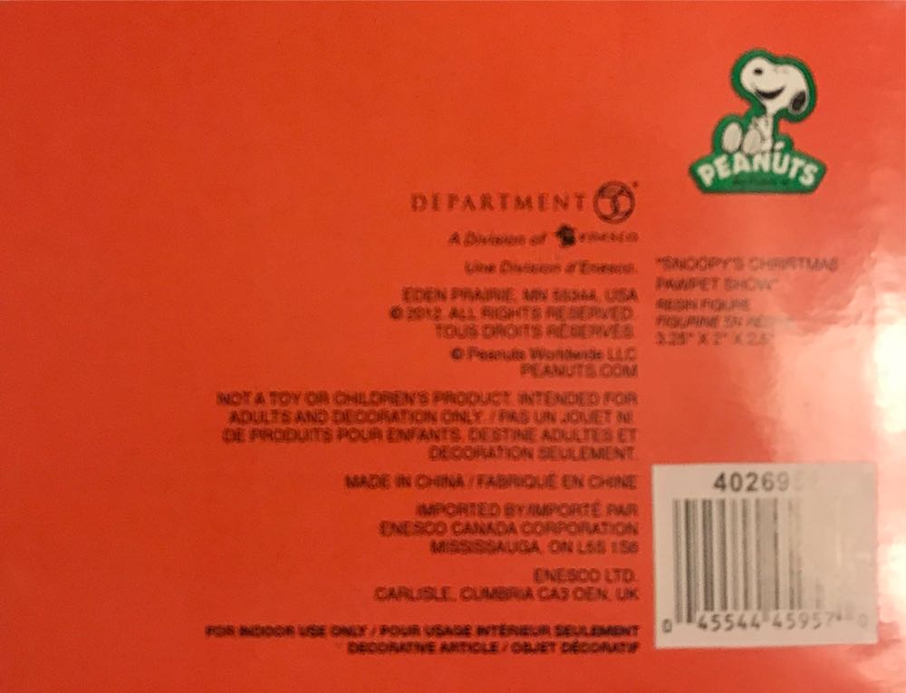 Snoopy’s Christmas Pawpet Show - Peanuts Village (Snoopy) ornament collectible [Barcode 045544459570] - Main Image 2