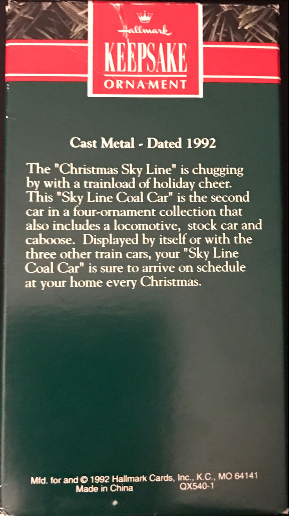 Christmas Sky Line #2 Coal Car - Christmas Sky Line ornament collectible [Barcode 070000027451] - Main Image 2