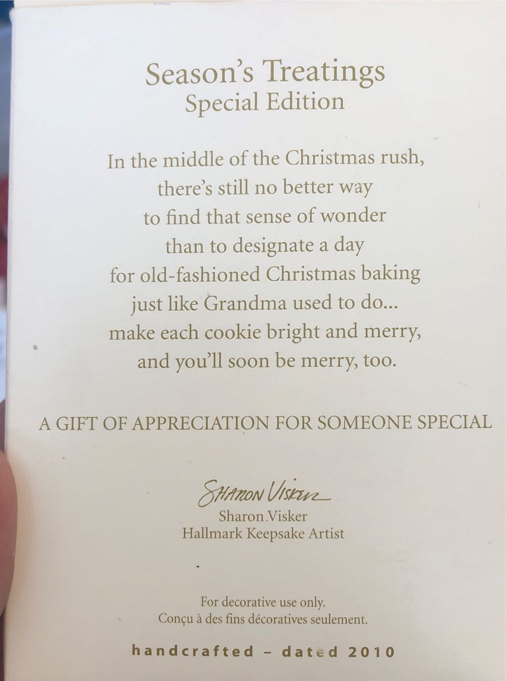Season’s Treating Special Edition - Season’s Treatings (Hallmark Club Exclusive) ornament collectible - Main Image 2